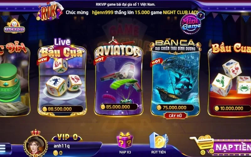 Khám phá kho game bài đổi thưởng siêu hấp dẫn rinh thưởng lớn tại Rikvip